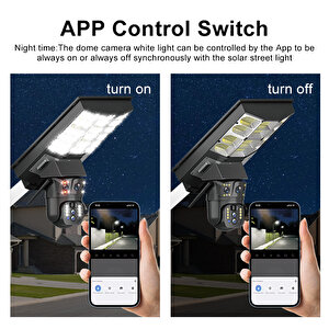 Av-sl400w 4mp 2 Kameralı Wifi Solar Panelli Sokak Lambası Büyük Boy