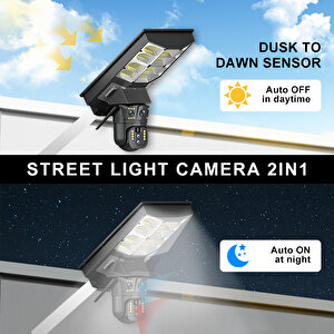 Av-sl400w 4mp 2 Kameralı Wifi Solar Panelli Sokak Lambası Büyük Boy