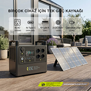 1920wh Taşınabilir Güç Kaynağı %99.99 Mppt Bms Çoklu Koruma Kablosuz Şarj - Singo2000pro