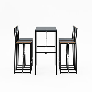 4 Kişilik Gzl Bar Masa Bar Sandalye Yemek Masa Sandalye Takımı Füme 1585