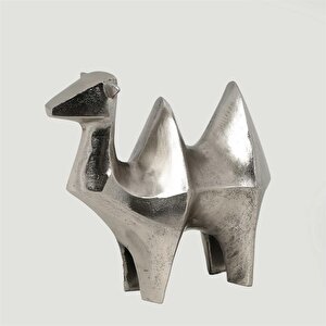 Metal Silver Camel 13*30*25 Cm
