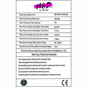 160 Watt Half Cut Monokristal Solar Güneş Enerji Paneli