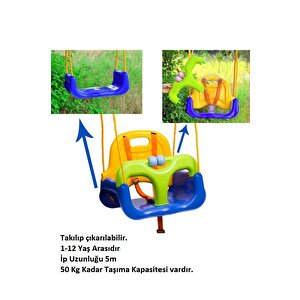 Emniyet Kemerli Çocuk Salıncağı Mavi