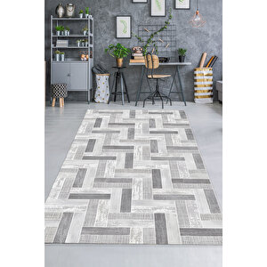 Dijital Kaymaz Yıkanabilir Modern Gri̇ Mutfak Halısı Salon Halısı Yolluk 80x300 cm
