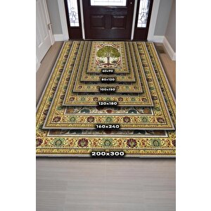 Homshtag Art Deco Ihlamur Ağacı Vintage Halı Görünümlü Dijital Baskı Renkli Halı,rustik Çiçekli Halı