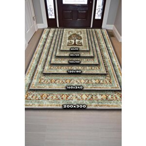 Homshtag Art Deco Meşe Ağacı Vintage Halı Görünümlü Dijital Baskı Renkli Halı,rustik Çiçekli Halı