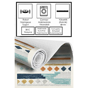 Dijital Kaymaz Yıkanabilir Modern Renkli Mutfak Halısı Salon Halısı Yolluk