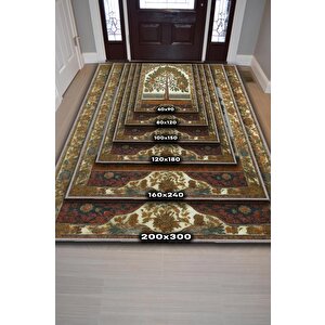 Homshtag Art Deco Kavak Ağacı Vintage Halı Görünümlü Dijital Baskı Renkli Halı,rustik Çiçekli Halı