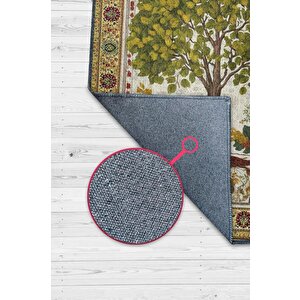 Homshtag Art Deco Ihlamur Ağacı Vintage Halı Görünümlü Dijital Baskı Renkli Halı,rustik Çiçekli Halı