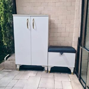 İki Kapaklı Puflu Ayakkabılık