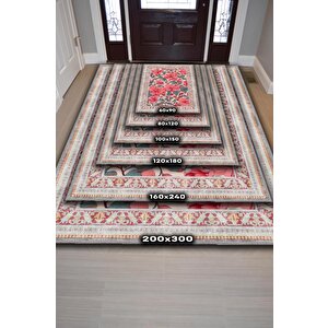 Homshtag Art Deco Begonya Vintage Halı Görünümlü Dijital Baskı Renkli Halı Rustik Çiçekli Halı