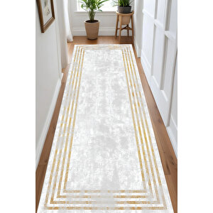 Dijital Kaymaz Yıkanabilir Modern Gri̇ Mutfak Halısı Salon Halısı Yolluk