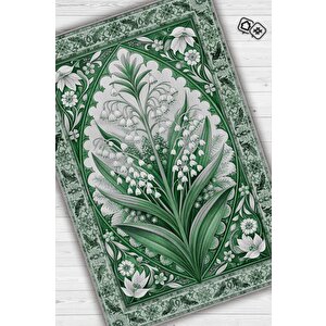 Art Deco Müge Vintage Halı Görünümlü Dijital Baskı Renkli Halı Rustik Çiçekli Halı 200x300 cm