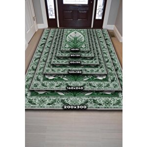 Homshtag Art Deco Müge Vintage Halı Görünümlü Dijital Baskı Renkli Halı Rustik Çiçekli Halı