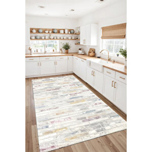 Dijital Kaymaz Yıkanabilir Modern Gri̇ Mutfak Halısı Salon Halısı Yolluk