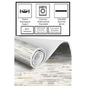Dijital Kaymaz Yıkanabilir Modern Gri̇ Mutfak Halısı Salon Halısı Yolluk