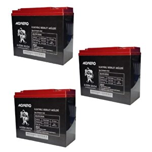 Monero 12v-20/24 Amper Di̇k  E-bike Akü 3'lü Paket Ebatlar: 180x78x170
