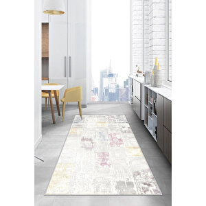 Dijital Kaymaz Yıkanabilir Modern Gri̇ Mutfak Halısı Salon Halısı Yolluk 180x250 cm