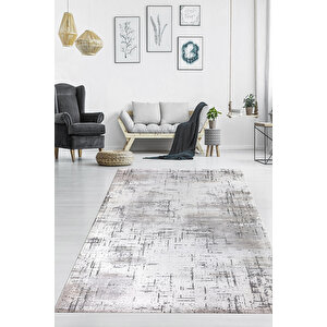 Dijital Kaymaz Yıkanabilir Modern Gri̇ Mutfak Halısı Salon Halısı Yolluk 120x250 cm