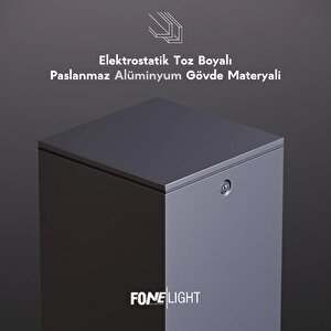 FoneLight Dualluz 35 cm LED Bahçe Set Üstü Aydınlatma Antrasit Alüminyum IP65 Peyzaj Yürüyüş Yolu Bahçe Lambası 3000K