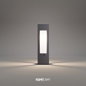 Fonelight Luxera Alüminyum Pleksili Bahçe Aydınlatma Bollard Antrasit 35 Cm