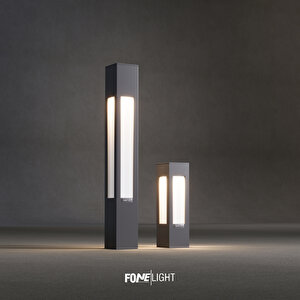 Fonelight Luxera Alüminyum Pleksili Bahçe Aydınlatma Bollard Antrasit 35 Cm