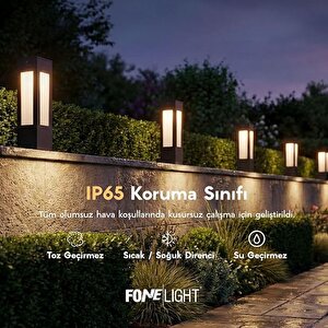 Luxera 35 cm LED Bahçe Set Üstü Aydınlatma Antrasit Alüminyum IP65 Peyzaj Yürüyüş Yolu Bahçe Lambası 3000K