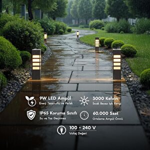 Vilorita 35 cm LED Bahçe Set Üstü Aydınlatma Antrasit Alüminyum IP65 Peyzaj Yürüyüş Yolu Bahçe Lambası 3000K