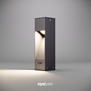 Fonelight Luzerra Alüminyum Bahçe Yürüyüş Yolu Aydınlatması Bollard Antrasit 35 Cm