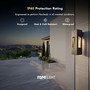 Aka 35 cm LED Dış Mekan Duvar Apliği Antrasit Alüminyum IP65 Bahçe Peyzaj Cephe Aydınlatması 7W