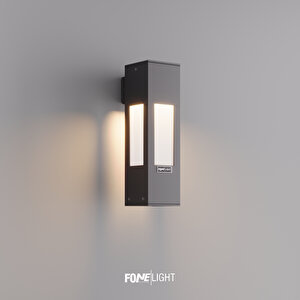 Fonelight Luxera Alüminyum Pleksili Modern Duvar Apliği Antrasit 35 Cm