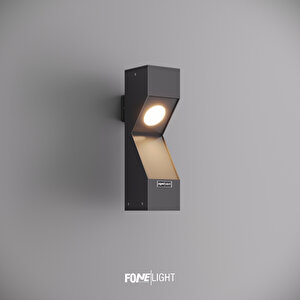 Fonelight Dualluz Alüminyum Duvar Apliği Bahçe Aydınlatması Antrasit 35 Cm