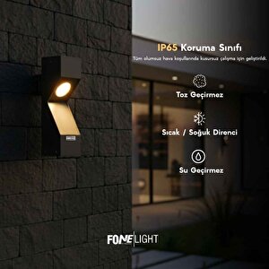 Dualluz 35 cm LED Dış Mekan Duvar Apliği Antrasit Alüminyum IP65 Bahçe Peyzaj Cephe Aydınlatması 7W 3000K