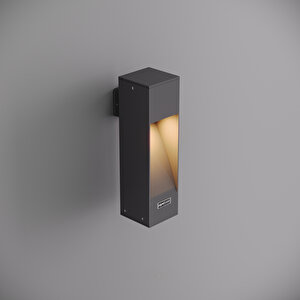 Fonelight Luzerra Alüminyum Modern Bahçe Duvar Apliği Antrasit 35 Cm
