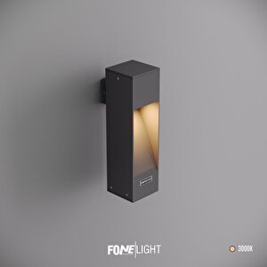 FoneLight Luzerra 35 cm LED Duvar Apliği Antrasit Alüminyum IP65 Bahçe Peyzaj Dış Mekan Aydınlatması 7W 3000K