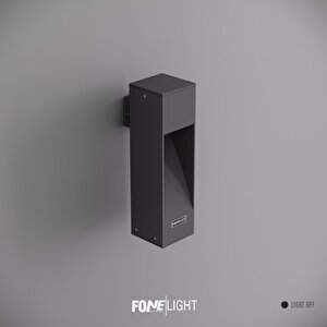 FoneLight Luzerra 35 cm LED Duvar Apliği Antrasit Alüminyum IP65 Bahçe Peyzaj Dış Mekan Aydınlatması 7W 3000K