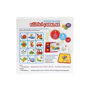 Eğitici Çarklar 3+ Yaş Çocuklar Için 12 Resim 7 Çarklı Eğlenceli Ve Eğitici Aktivite Oyunu