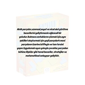 Akıllı Parçalar 8+ Yaş Çocuklar Için 50 Kart 20 Şekil Eğlenceli Ve Eğitici Aktivite Oyunu