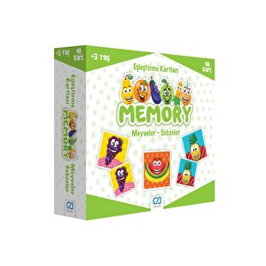 Meyveler-sebzeler Temalı 48 Kartlı Eğitici Memory Çocuk Eşleştirme Hafıza Oyun Kartları