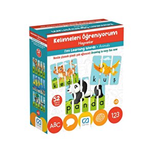 Kelimeleri Öğreniyorum - Hayvanlar 52 Parçalı 3+ Yaş Çocuklar Için Eğitici Etkinlik Oyunu