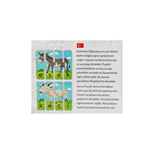 Kelimeleri Öğreniyorum - Hayvanlar 52 Parçalı 3+ Yaş Çocuklar Için Eğitici Etkinlik Oyunu
