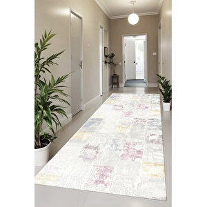 Dijital Kaymaz Yıkanabilir Modern Gri̇ Mutfak Halısı Salon Halısı Yolluk