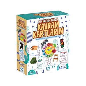 Kavram Kartlarım 18+ Aylık Çocuklar Için 64 Kart İngilizce Çevirili Eğitici Bilgi Kartları
