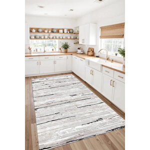 Dijital Kaymaz Yıkanabilir Modern Gri̇ Mutfak Halısı Salon Halısı Yolluk