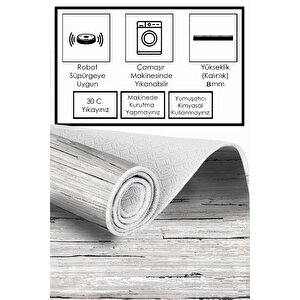 Dijital Kaymaz Yıkanabilir Modern Gri̇ Mutfak Halısı Salon Halısı Yolluk