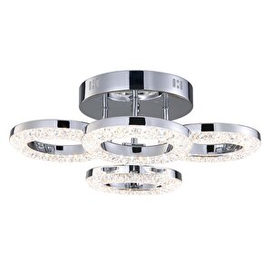 Oylum 4'lü Krom 24 Watt Kristalli Koridor Salon Led Plafonyer Avize