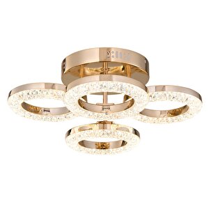 Oylum 4'lü Gold 24 Watt Kristalli Koridor Salon Led Plafonyer Avize