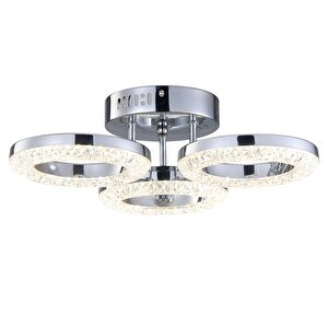 Oylum 3'lü Krom 24 Watt Kristalli Koridor Salon Led Plafonyer Avize
