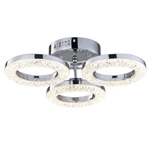 Oylum 3'lü Krom 24 Watt Kristalli Koridor Salon Led Plafonyer Avize