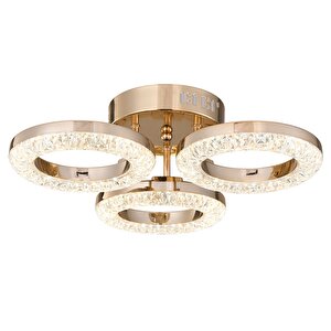 Oylum 3'lü Gold 24 Watt Kristalli Koridor Salon Led Plafonyer Avize